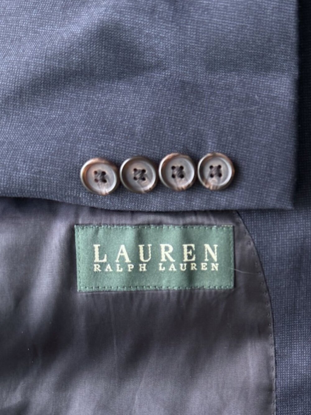 Lauren Ralph Lauren Blazer Wool Two-Button Navy Sport Coat Jacket 41R